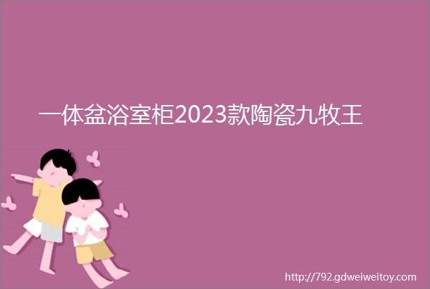 一体盆浴室柜2023款陶瓷九牧王