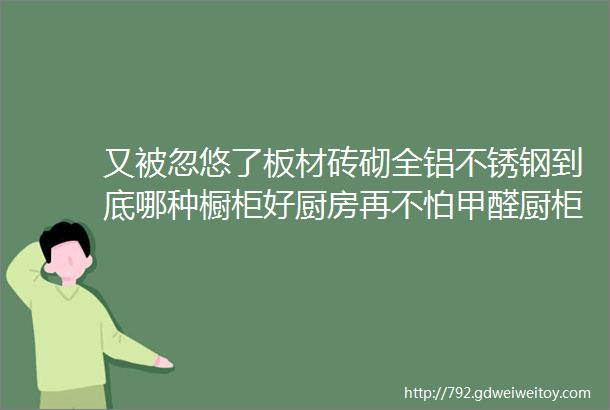 又被忽悠了板材砖砌全铝不锈钢到底哪种橱柜好厨房再不怕甲醛厨柜防潮重要吗衣柜全屋定制家具哪不一样橱柜D